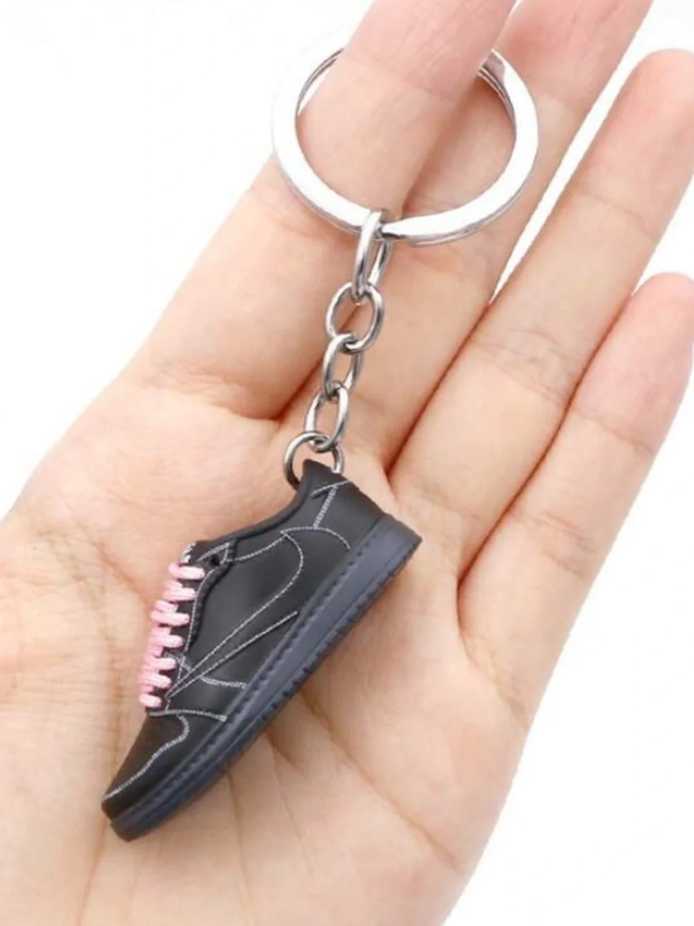 Mini Travis Scott Jordan 1 Low Black Pink Keychain